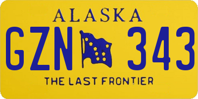 AK license plate GZN343