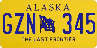 AK license plate GZN345