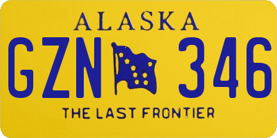 AK license plate GZN346