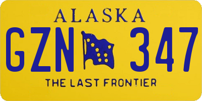 AK license plate GZN347