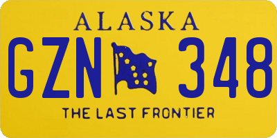 AK license plate GZN348