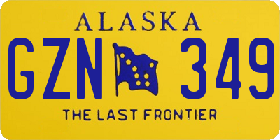 AK license plate GZN349