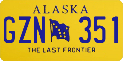 AK license plate GZN351