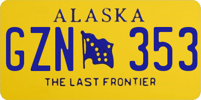 AK license plate GZN353