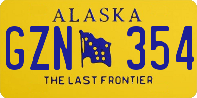 AK license plate GZN354