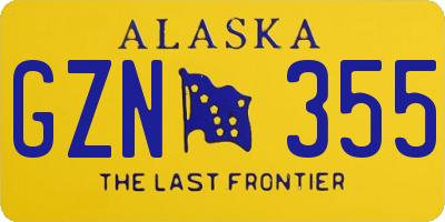 AK license plate GZN355