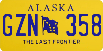 AK license plate GZN358