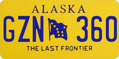 AK license plate GZN360