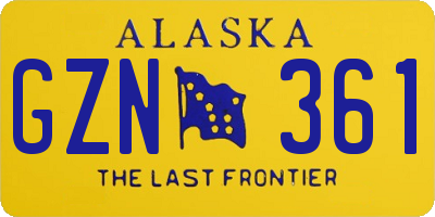 AK license plate GZN361