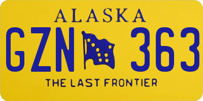 AK license plate GZN363