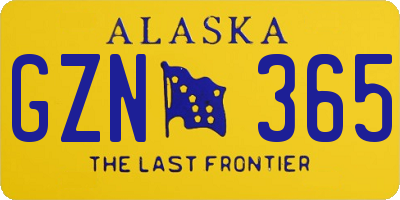 AK license plate GZN365