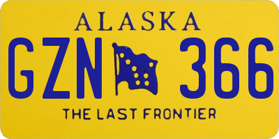 AK license plate GZN366