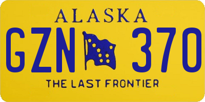 AK license plate GZN370