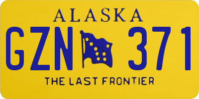 AK license plate GZN371