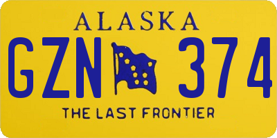 AK license plate GZN374