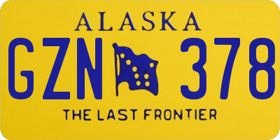 AK license plate GZN378