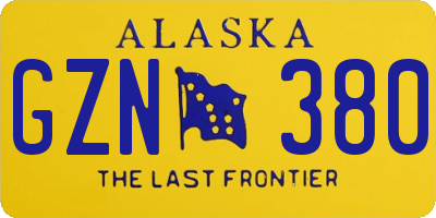 AK license plate GZN380