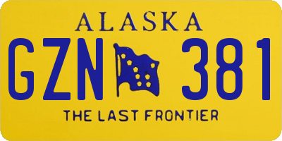 AK license plate GZN381