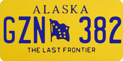 AK license plate GZN382