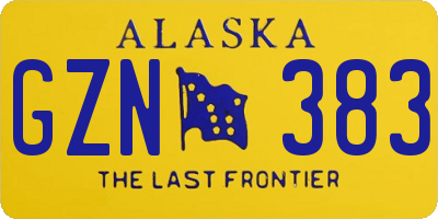 AK license plate GZN383