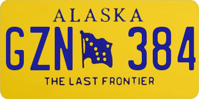 AK license plate GZN384