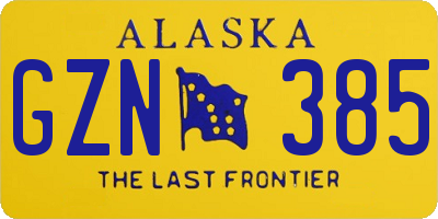 AK license plate GZN385