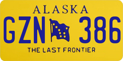 AK license plate GZN386