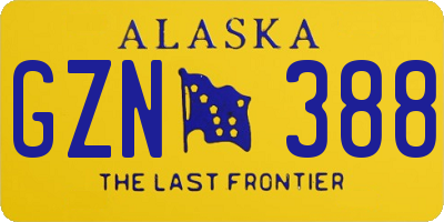 AK license plate GZN388