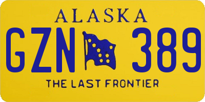 AK license plate GZN389