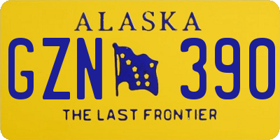 AK license plate GZN390