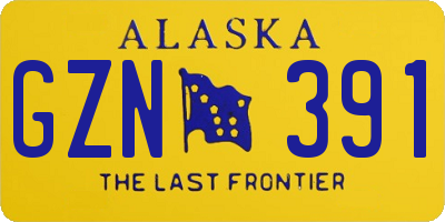 AK license plate GZN391