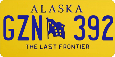 AK license plate GZN392