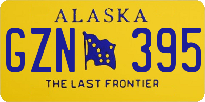 AK license plate GZN395