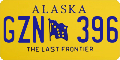 AK license plate GZN396