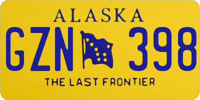 AK license plate GZN398