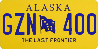 AK license plate GZN400