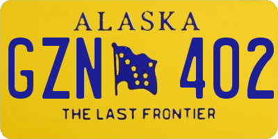 AK license plate GZN402
