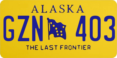AK license plate GZN403