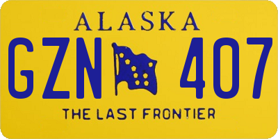 AK license plate GZN407