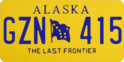 AK license plate GZN415