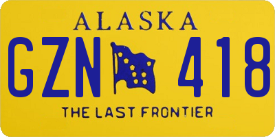 AK license plate GZN418