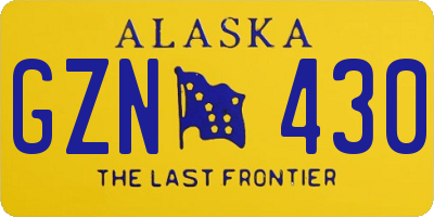 AK license plate GZN430