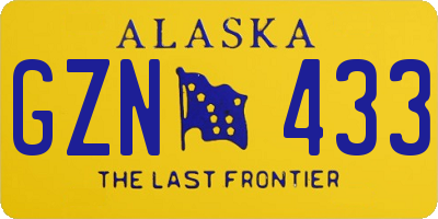 AK license plate GZN433