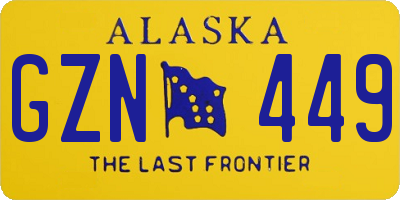 AK license plate GZN449