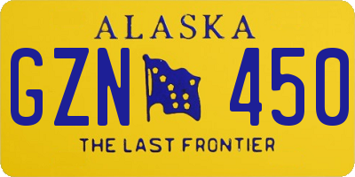 AK license plate GZN450