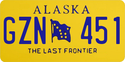 AK license plate GZN451