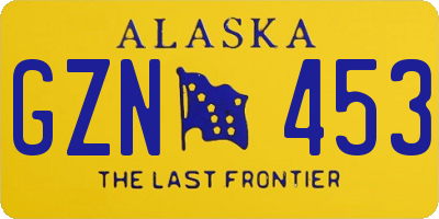 AK license plate GZN453