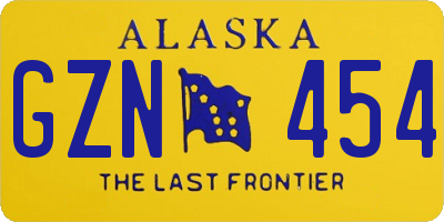 AK license plate GZN454