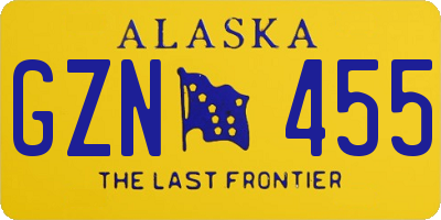 AK license plate GZN455