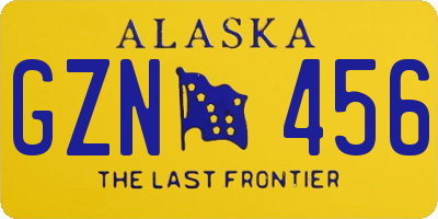 AK license plate GZN456